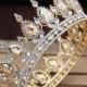 Vintage Baroque Gold Pearl Leaf Bridal Tiara Crystal Crown Hairband Headpiece Vine Tiara Wedding Hair Accessories Bride Headband,crown