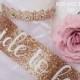 Glitter Rose Gold sash - Bride sash - bachelorette party sash - rose gold glitter sash - hen night sash bride to be - Future Mrs