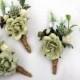 Wedding Boutonniere, Sage Green Boutonniere, Rustic Button Hole