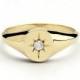 Minimalist North Star Diamond Engraved Ring Solid 22K Gold Filled Sz 6-10 FREE & FAST SHIPPING Stunning Gift