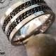 Men's Promise Ring Custom Engraved Titanium Double Chain