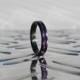 Purple Engagement Ring - Purple Line Ring - Promise Ring - Carbon Fiber - Unisex Ring