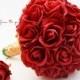 Red Roses Bridal Bouquet Real Touch Bridal or Bridesmaid Bouquet - add Groom Groomsman Boutonniere Flower Crown Corsage Arch Flowers & More!