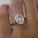 2.25 CT Morganite Engagement Ring, Diamond Halo Anniversary Ring, Solid Gold Natural Morganite Ring, Oval Cut 9x7mm
