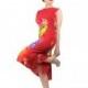 Argentine Tango Dress - ISABELLE vibrant red milonga dress with open back and slit - Elegant tango clothes