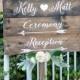 Wedding Directional Signs, Wood Wedding Signs With Stake, Rustic Wedding Direction Signs, Personalized Boho Wedding Decor, Reception Sign