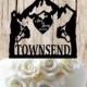 Rock Climbing Couple - Personalized Wedding Cake Topper - First Names - Last Name - Event Date - Mountain Wedding - Adventure Awaits