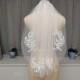 Short Wedding Veil Elbow Bridal Veil White Or Ivory One Layer Veil Lace Applique Wedding Veil