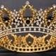 Gold Bridal Crown for Brides-Gold Wedding Crown-Tiaras & Crowns-Gold Crown-Bridal Headpiece-Princess Crown-Bridal Hair Accessories