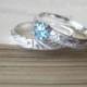 Promise Ring Square Princess Cut Blue Topaz Engagement Ring or Stacking Ring Blue Gemstone Solitaire Ring