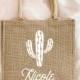 Desert Cactus Tote Bag Personalized Cactus Bags for Bachelorette Gifts Bag Bridesmaid Tote Cactus Theme Scottsdale Palm Springs (EB3259DST)