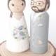Customized Wedding Cake Topper, personalized peg dolls,  figurines, anniversary gift, bride and groom, wedding figurines, Mr Mrs, miniatures