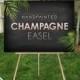 Champagne Easel . Large Wedding Sign Stand . Display lightweight Foam Board, Canvas, Wood, Acrylic signs up to 24" x 36" and 8lbs