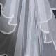 Angel Cut Waterfall Wedding Veil, Crystal Veil, Beaded Veil - Free Tulle Samples