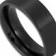6MM Matte Black Stainless Steel Ring Men's or Women's Pipe Cut Wedding Band Custom Engraved Gothic Promise Ring