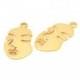 Gold Face Charm, 8 Gold Plated Brass Face Charms With 1 Loop, Charms, Pendants (20x11x0.60mm) D608 Q732