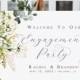 Engagement Welcome Sign Template, Greenery Engagement Celebration, White Roses Engagement Party Welcome Sign , Editable Template  #WP555