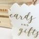 Cards and Gifts Table Sign - Perspex and paint stroke - Wedding Sign - Laser Cut Wedding Sign