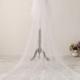 Cathedral Wedding Veil Chapel Wedding Veil White Lace Bridal Veil Ivory Bridal Veil Two Layer Bridal Veil