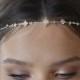 Boho Bridal Headband, wedding hair accessories, bride Headband, Boho Head Piece, gold rhinestone forehead , brides headpiece