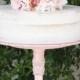 Wedding Cake Stand Pink Vintage Reclaimed Serving Platter Made To order