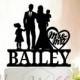 Family Cake Topper with kids, Wedding Cake Topper, Couple Cake Topper with kids, Family Wedding Cake Toppers, Cake Topper With Two Girl A171