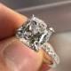 5 Carat Cushion Created Diamond 925 Sterling Silver Engagement Wedding Ring