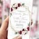Burgundy Blush Wedding Evite Template, Burgundy Invitation, Floral Smartphone Evite, Digital Invitation, Electronic Wedding, CLARA