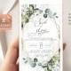 REESE - Geometric Wedding  Invite By Mail, Evite Template, Digital Invitation, Electronic Greenery Customizable Editable Instant Download