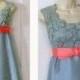 1950’s Helena Barbieri Vintage Maxi Gown - Long Light-Blue Embroidered Lace/Silk 1950’s Vintage Maxi HELENA BARBIERI Original Gown Dress
