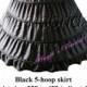 Black 5-Hoop Petticoat Crinoline Bridal Wedding Gown Dress Underskirt Skirt Slip