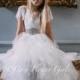 Beautiful Flower Girl Dress Wedding Boho Dress Princess Style Dress - White Flower Girl Ruffles Flutter Dress with optional sash
