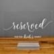 Reserved Bride's Family Table Sign, Acrylic Wedding Table Sign and Decor - SLT003B