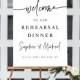 Rehearsal Dinner Welcome Sign Template, Digital Download, Fully Editable, Customizable, Self-Editing, Printable Poster, Name With Heart #f24
