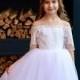 White lace Flower Girl Dress-tutu Flower Girl dress- first communion dress - tutu dress toddler-pageant dress-festive girl dress