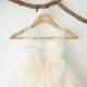 Beaded Lace V Back Champagne Tulle Wedding Flower Girl Dress M0084