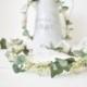 Dried eucalyptus flower crown rustic wedding hair piece bridal hair accessories gypsophila crown babys breath crown boho bridal crown