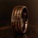 Rose Gold Tungsten Wood Ring, Opal wood ring, Wooden Ring for Men, wooden wedding Ring, Wood Wedding Band, Shell, Hawaiian Koa , 8mm ring 1