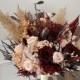 Burgundy Wedding Bouquet,Fall bouquet, Burnt Orange, Chocolate  Bouquet, Bohemian hair piece, Fall bridal bouquet, Dried flower wedding