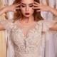 Champagne and  Ivory Wedding Dress Luxurious Lace Wedding Dress with short Sleeves bell Bridal gown with tulle dotted Any Size Plus SIZE