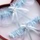 New Light Blue White Bridal Wedding Garters Prom Dance Homecoming Garter Something blue