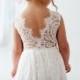Boho Lace Flower Girl Dress, White Tulle Wedding Dress, Beach Wedding Dress, Communion Dress