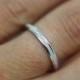 2 mm Solid 925 Sterling Silver Classic Sparkly Wedding Band for Women, Not Boring Thin Wedding Ring with Polished edge, 0020
