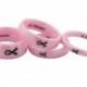 Pink Ceramic Breast Cancer Awareness Band with Engraved Ribbon 3, 4, 6 or 8mm Ring  + 5.00 donation to ACS