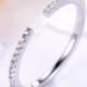 White Gold CZ Diamond Wedding Ring 14k 18k 925 Sterling Silver Open Full Eternity Gap Engagement Bridal Stacking Matching Band Anniversary