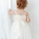 Rustic Tulle Flower Girl Dress, Romantic Sequin Dress, Ivory Cream Wedding, Will You Be My Flower Girl Dress