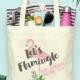 Flamingo Tote Bag, Lets Flamingle, Bachelorette Party Tote Bag, Wedding Welcome Tote Bag, Unique Tote Bag, Printed Tote Bag, Custom Tote