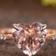 1.4ctw Pink Morganite engagement ring half eternity diamond wedding band 7mm heart shape morganite  rings for women promise ring Jewlery