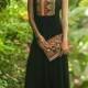 Tribal Maxi Summer Dress, Ethnic Long Dress, Black Ethnic Indian Embroidery Dress, Black Bohemian Rayon Flattering OOAK Dress - Tamara Dress