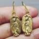Ancient Greek Angel Earrings Roman Coin Silver  925K Sterling Silver  Gold Over Dangle Earrings Roman Coin Earrings